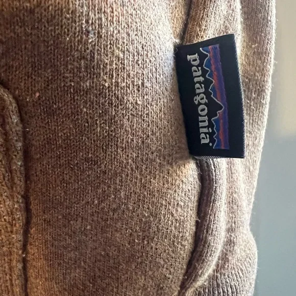 Patagonia Brown Striped Pullover Hoodie with Hood - Picture 3 of 6